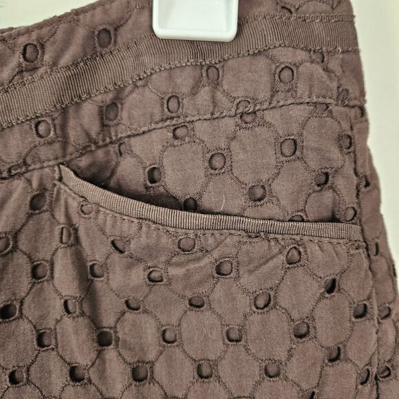 White House Black Market Brown Eyelet Shorts Womens Size 4 Summer Cute Stylish - Picture 6 of 9